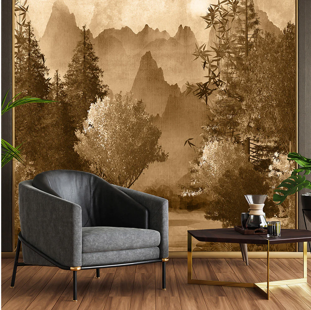 Ancient Chinese Mountainscape Wallcovering (ART 120) - Image 2