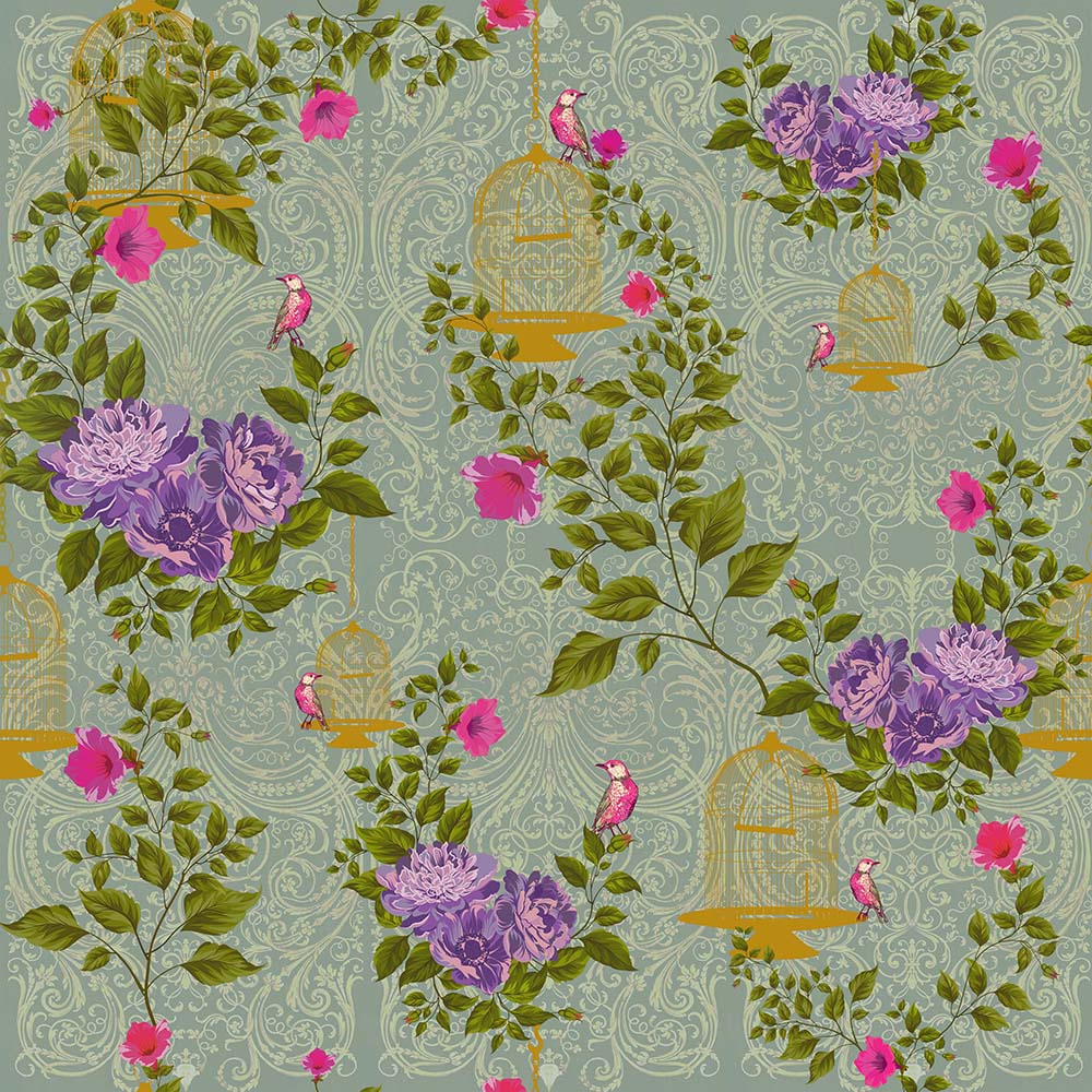 Chinoiserie Cages (Purple) (KM 1054)