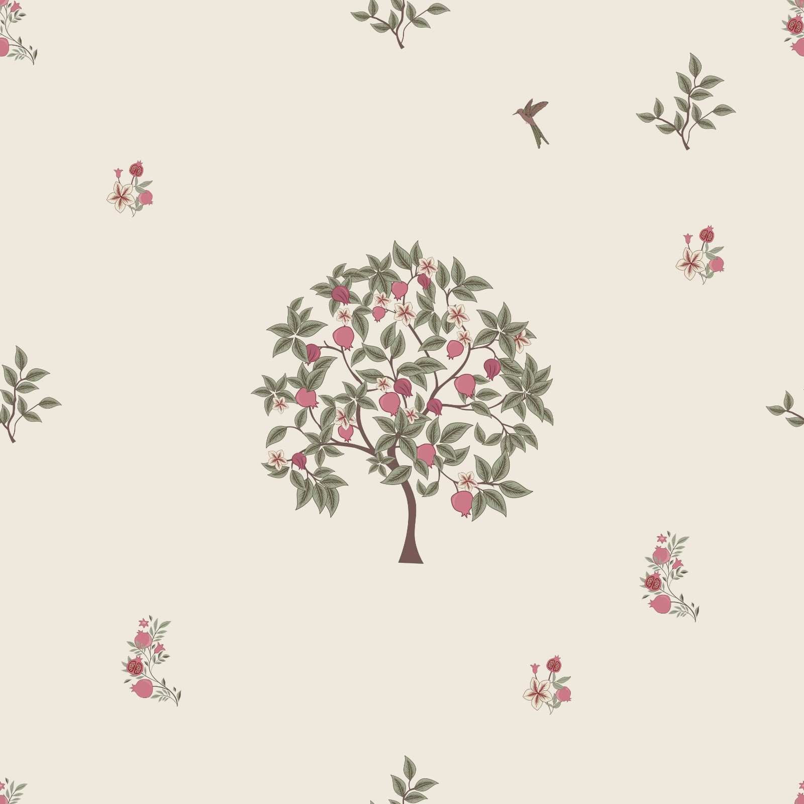 Cream Pome and Prinia Wallpaper (NRV 654)
