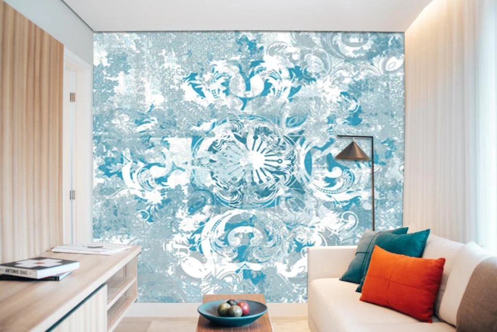 Distressed Azure Damask ( ORI 108 ) - Image 2