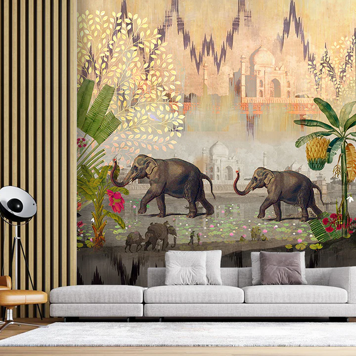 Elephants by the Taj (KM 4001) - Image 2
