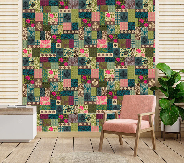 Emerald & Teal Floral Tile (KM 1012) - Image 2