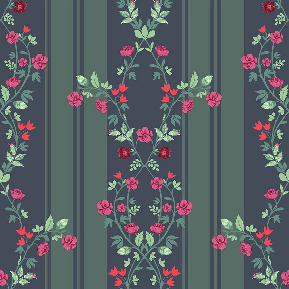Midnight Floral Stripe (KM 4013)