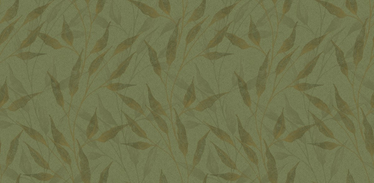Moss Green Silhouette Leaves (88687-2)