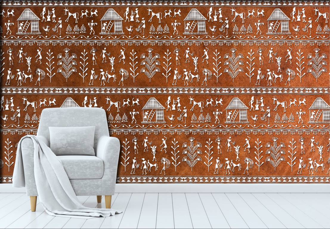 Traditional Warli Tribal Art ( SPR 117 ) - Image 2